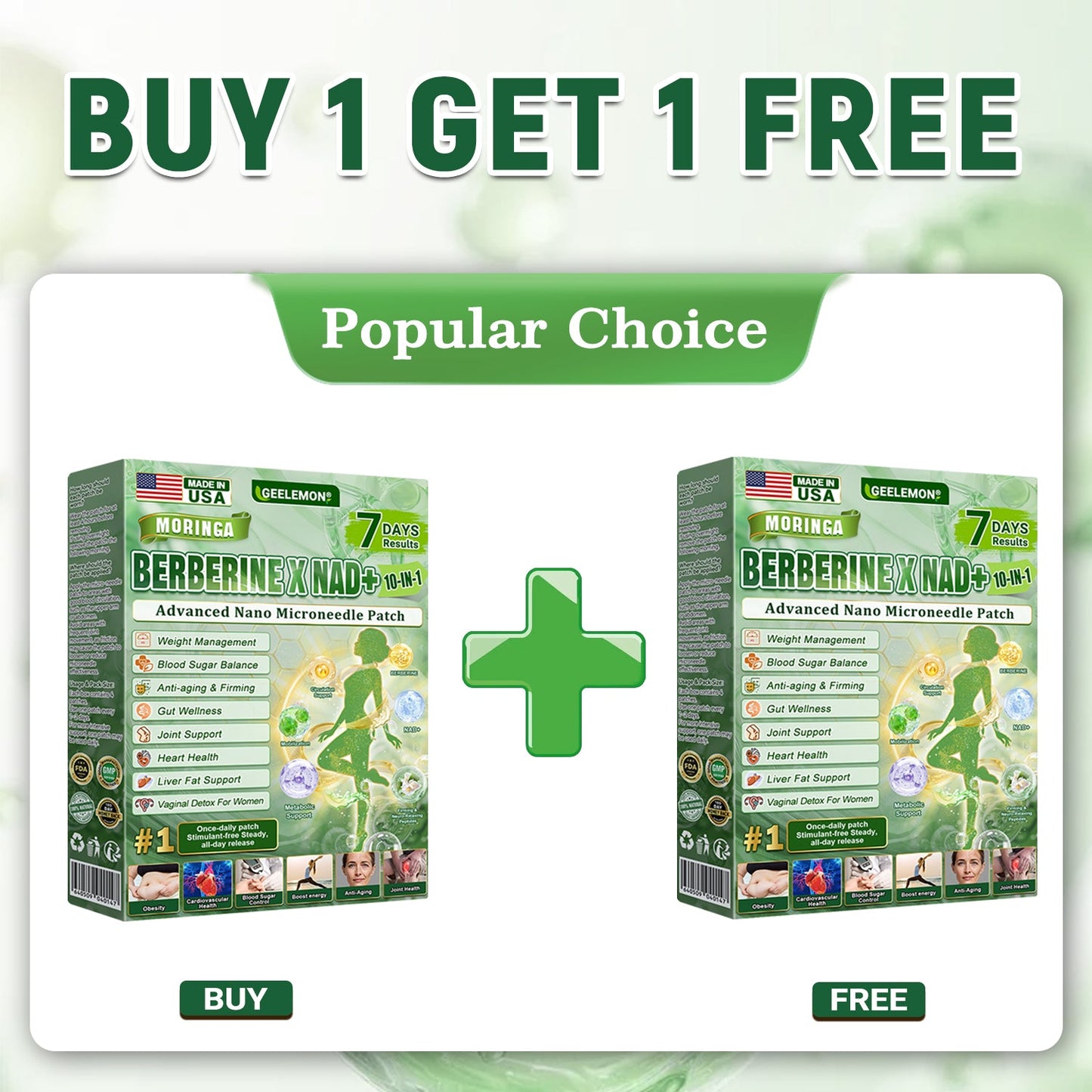 GEELEMON® 10-in-1 Weight Management Patch With Moringa, Berberine & NAD+ • Once Daily • 180-Day Guarantee Supports Appetite Control, Metabolism & Daily Energy
