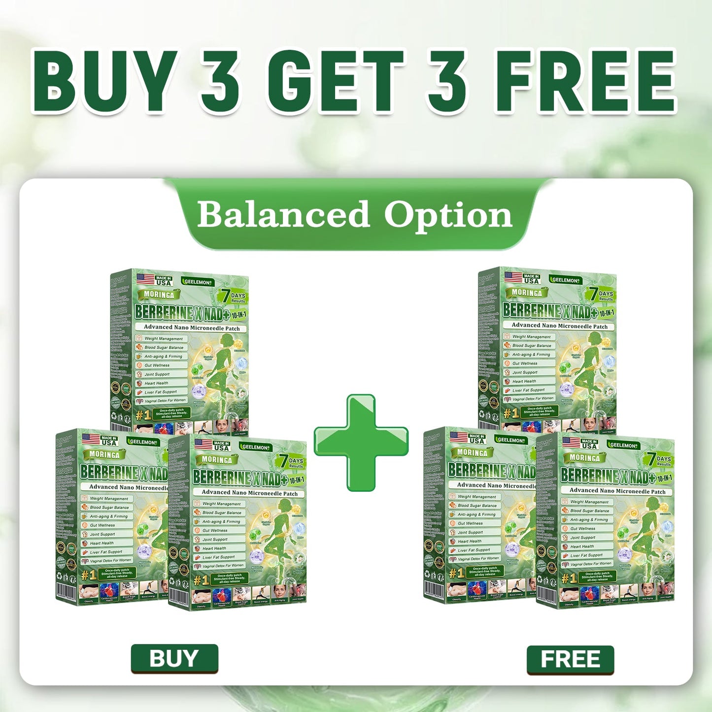 GEELEMON® 10-in-1 Weight Management Patch With Moringa, Berberine & NAD+ • Once Daily • 180-Day Guarantee Supports Appetite Control, Metabolism & Daily Energy